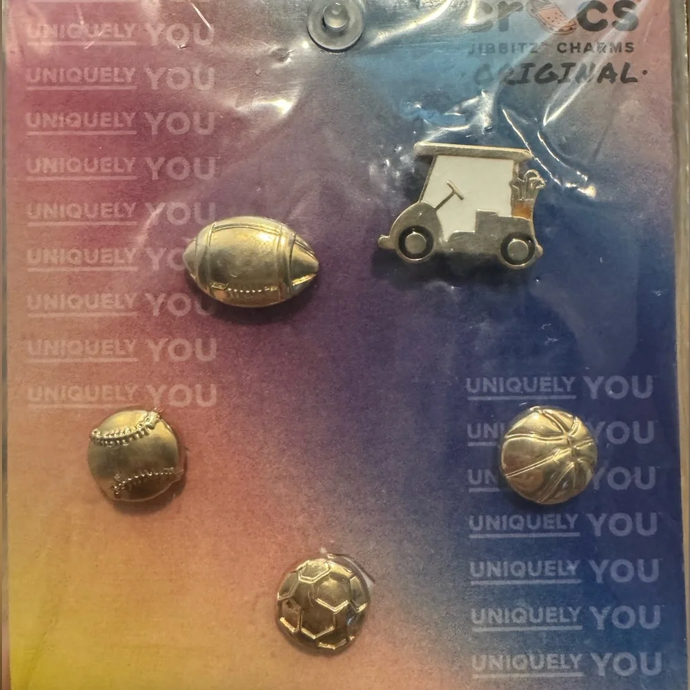 Crocs All Gold Sports Jibbitz Set - 5 Pack—NWT